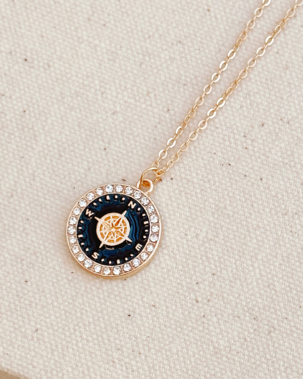 Double-Sided Compass Pendant Necklace
