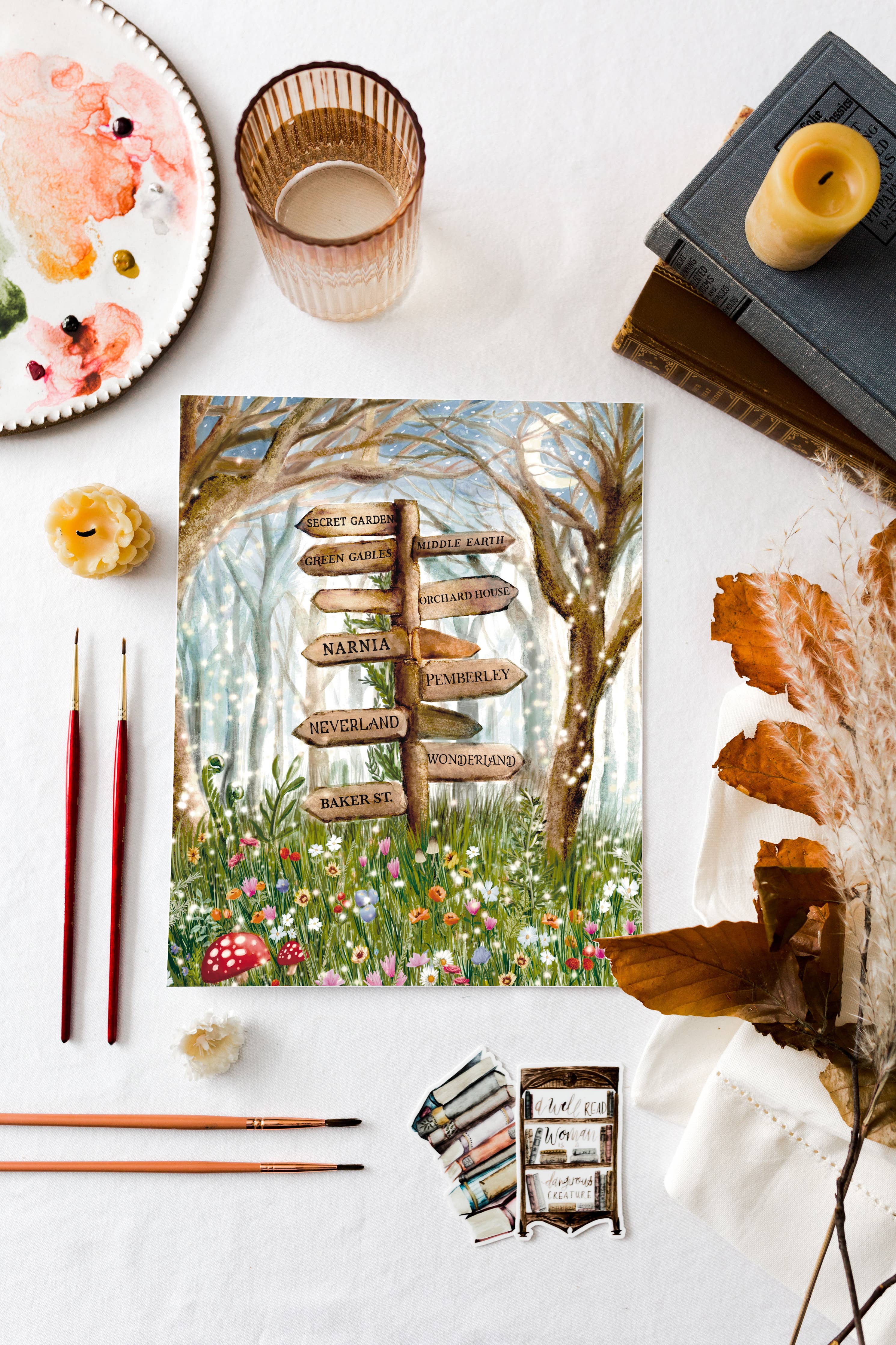 Literary Locations Signpost Print