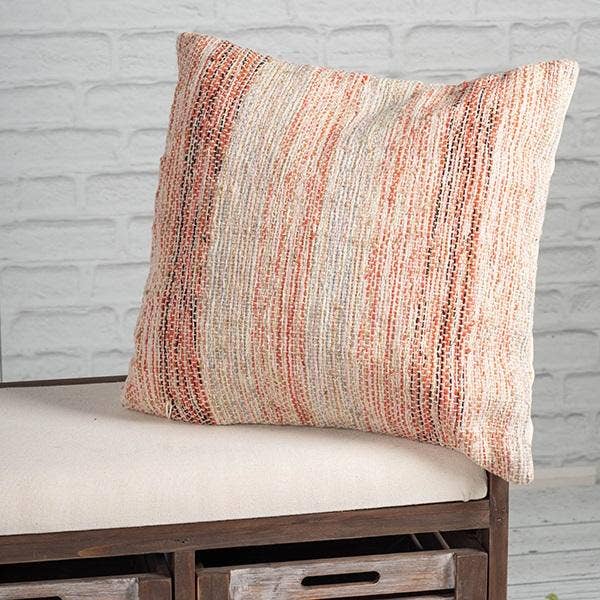 18" x 18" Dusty Pink Woven Cushion Rug Cover