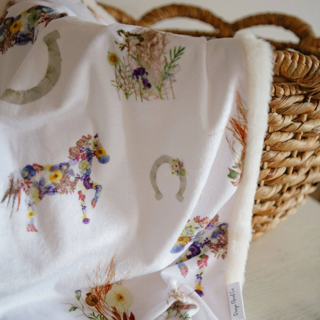 Wild Horses Minky Baby Blanket