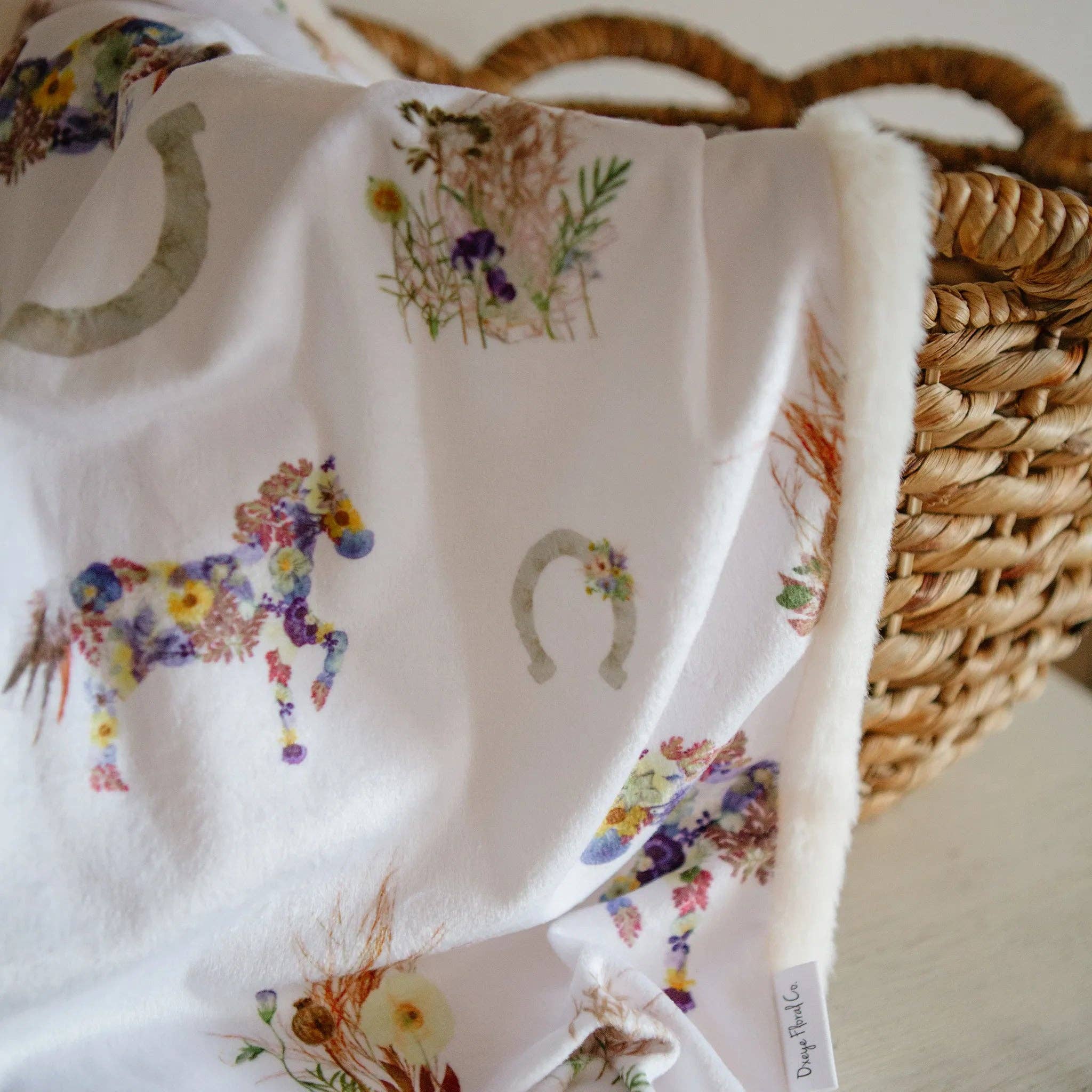 Wild Horses Minky Baby Blanket