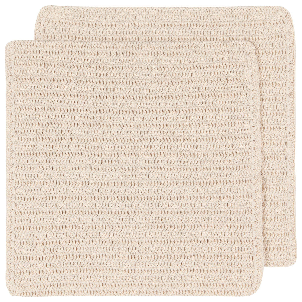 Homespun Natural Crocheted Dishcloths Set of 2