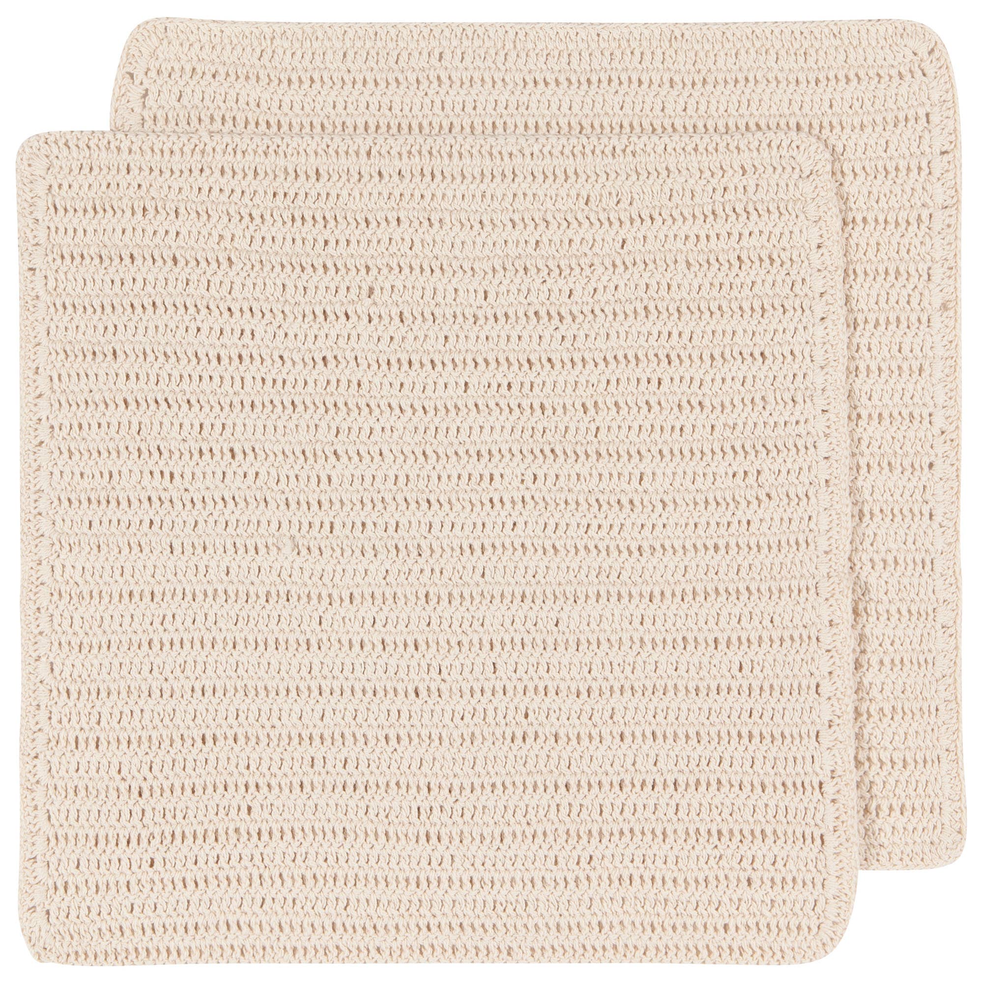 Homespun Natural Crocheted Dishcloths Set of 2