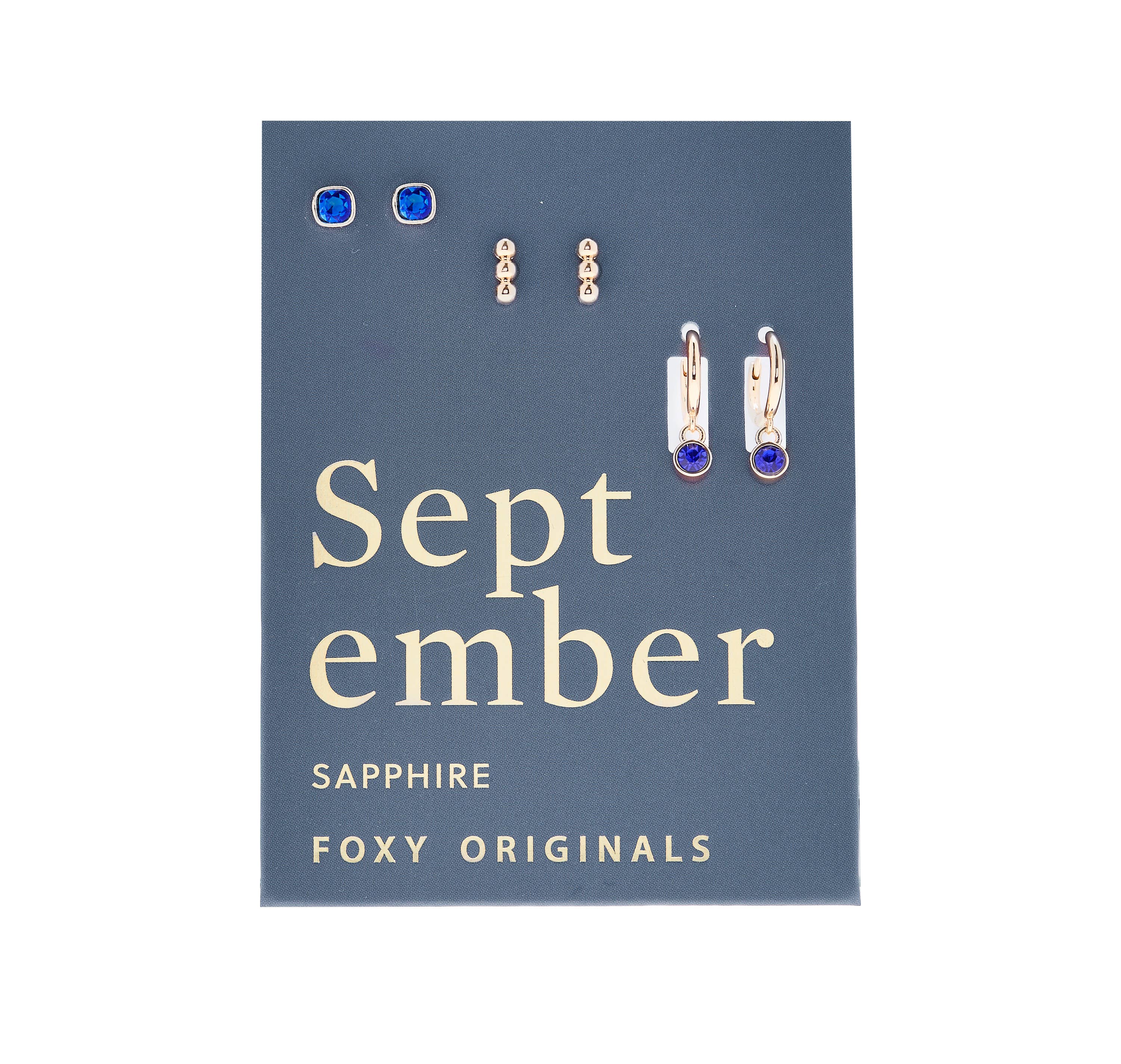 September Birthstone Stud + Hoops Earrings | Spring 2026