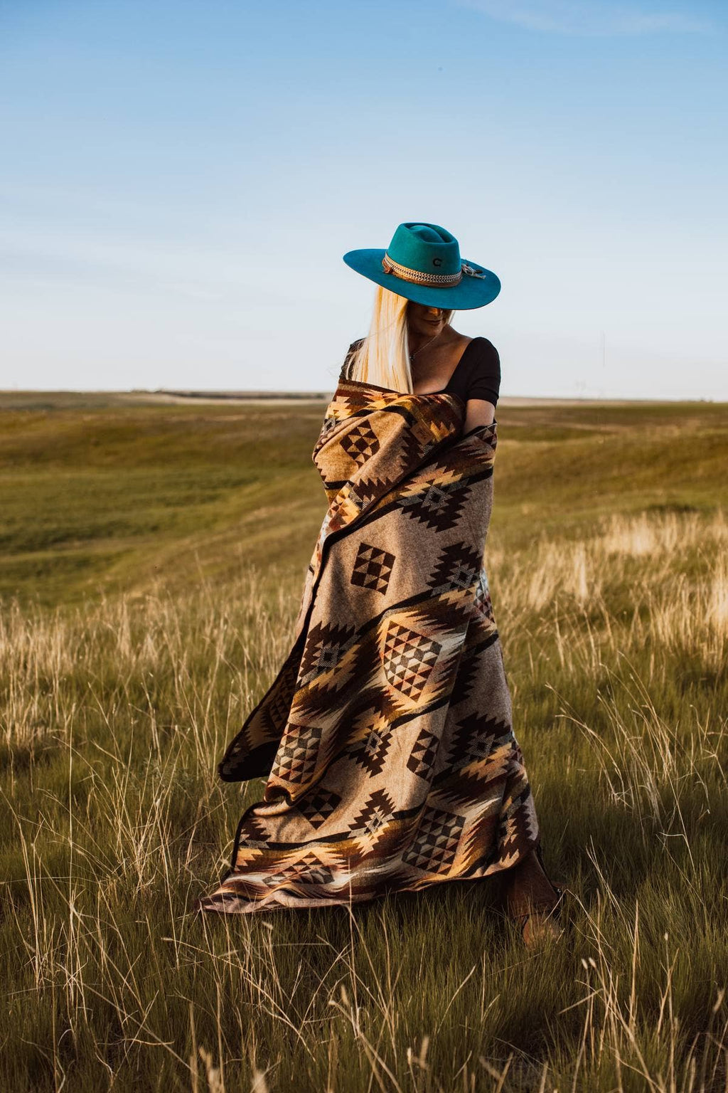 Prairie Sunset Aztek Alpaca Wool Throw Blanket