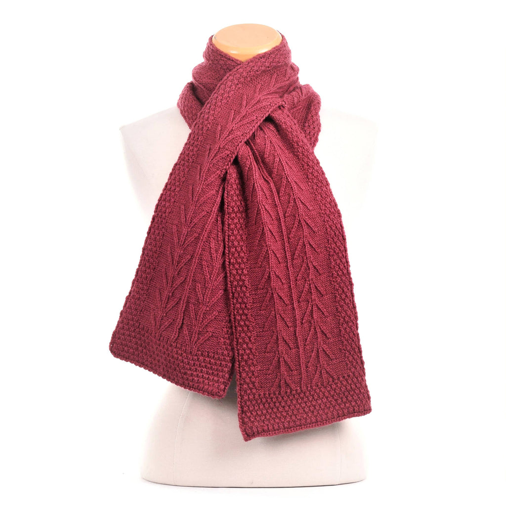 Willow Fleece lined Wool Knit Scarf: Oatmeal