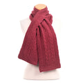 Willow Fleece lined Wool Knit Scarf: Peony