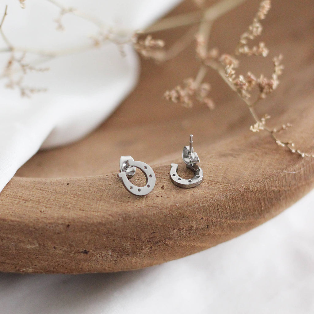 Mini Horseshoe Earrings (Silver)