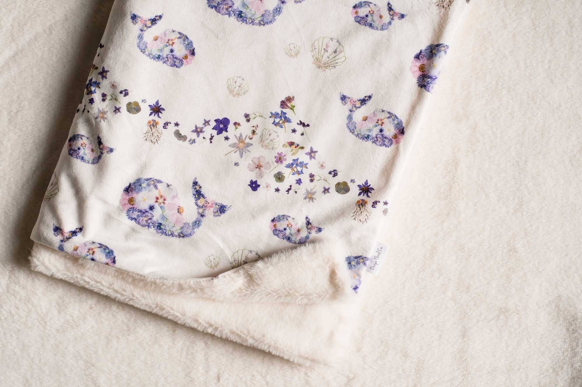 Waves & Whales Minky Baby Blanket