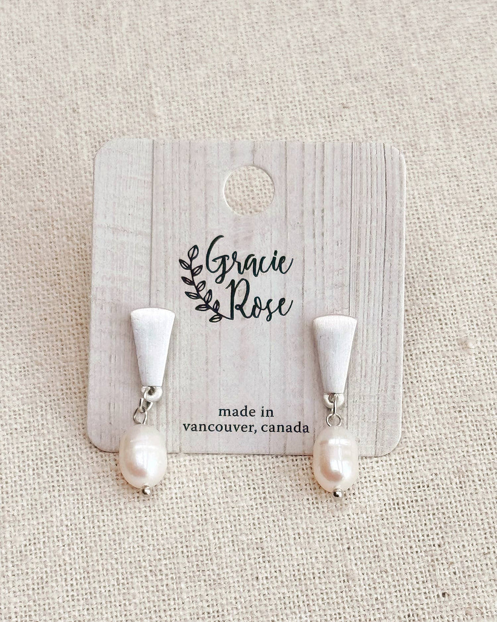 Minimalist Bar Pearl Drop Earrings