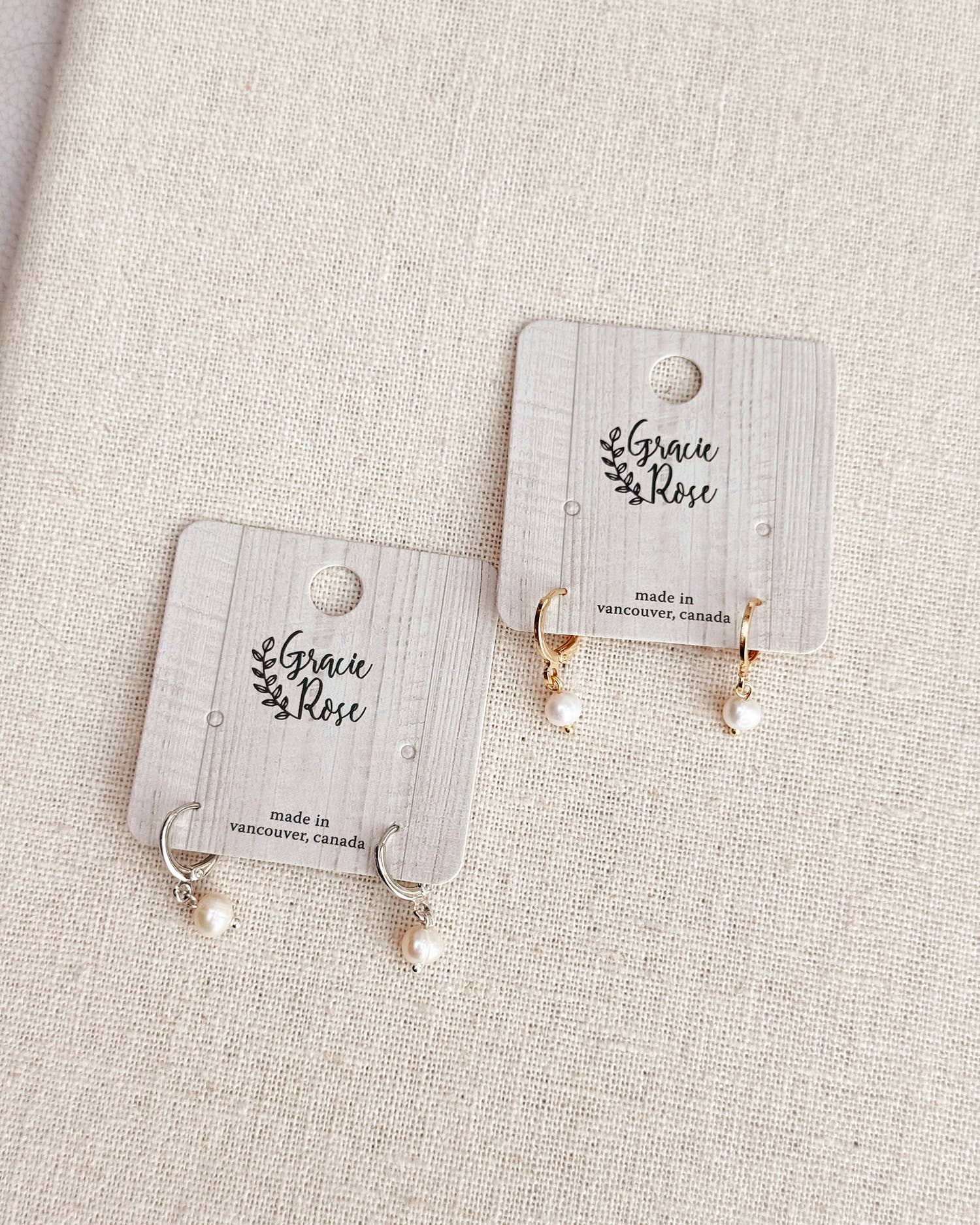 Mini Pearl Huggie Hoop Earrings