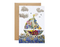 Sailboat Nautical Pressed flower Card