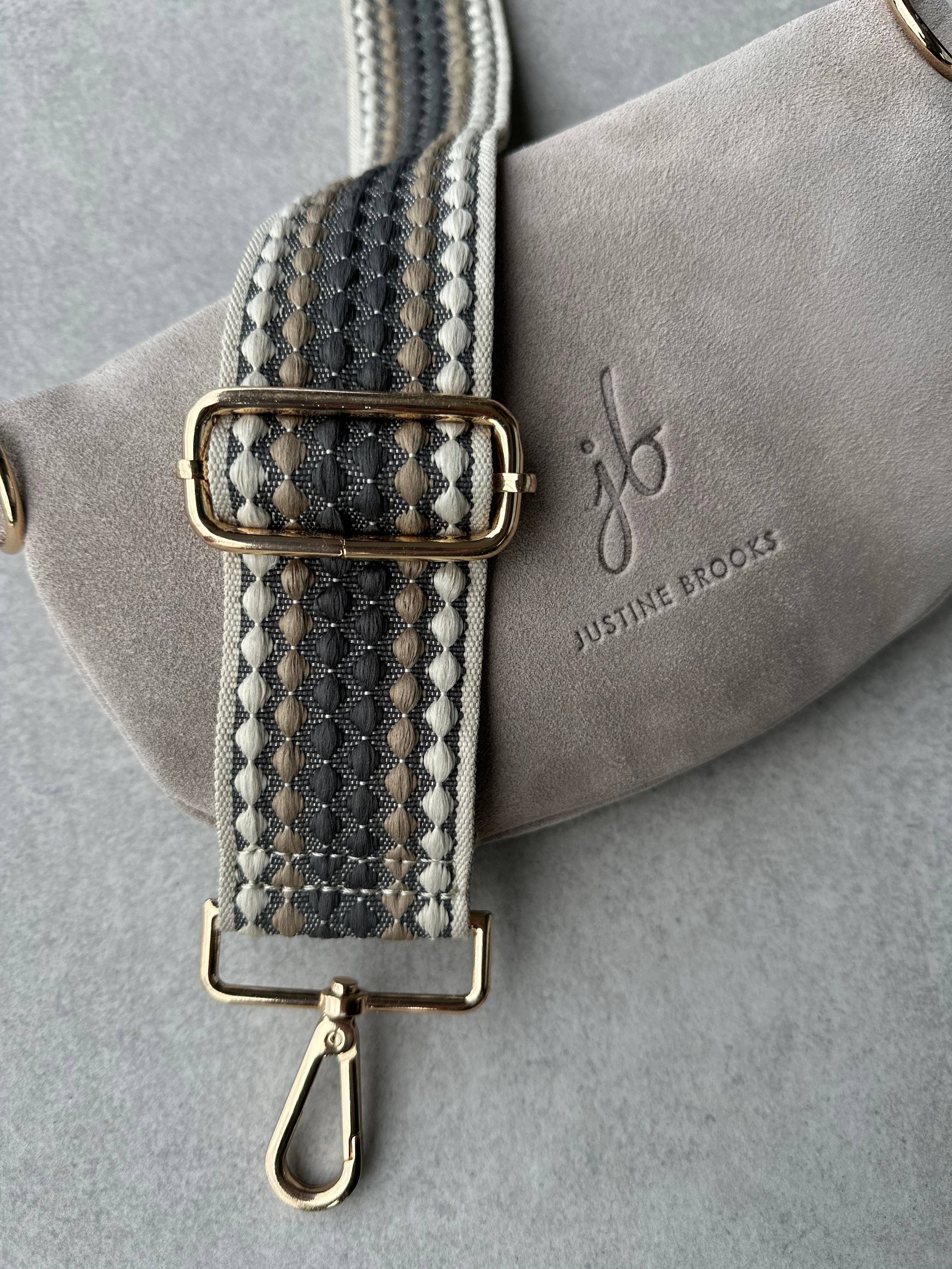 Suede bone crossbody bag