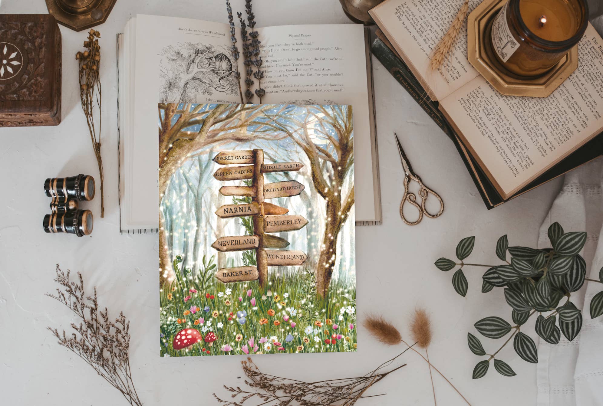 Literary Locations Signpost Print