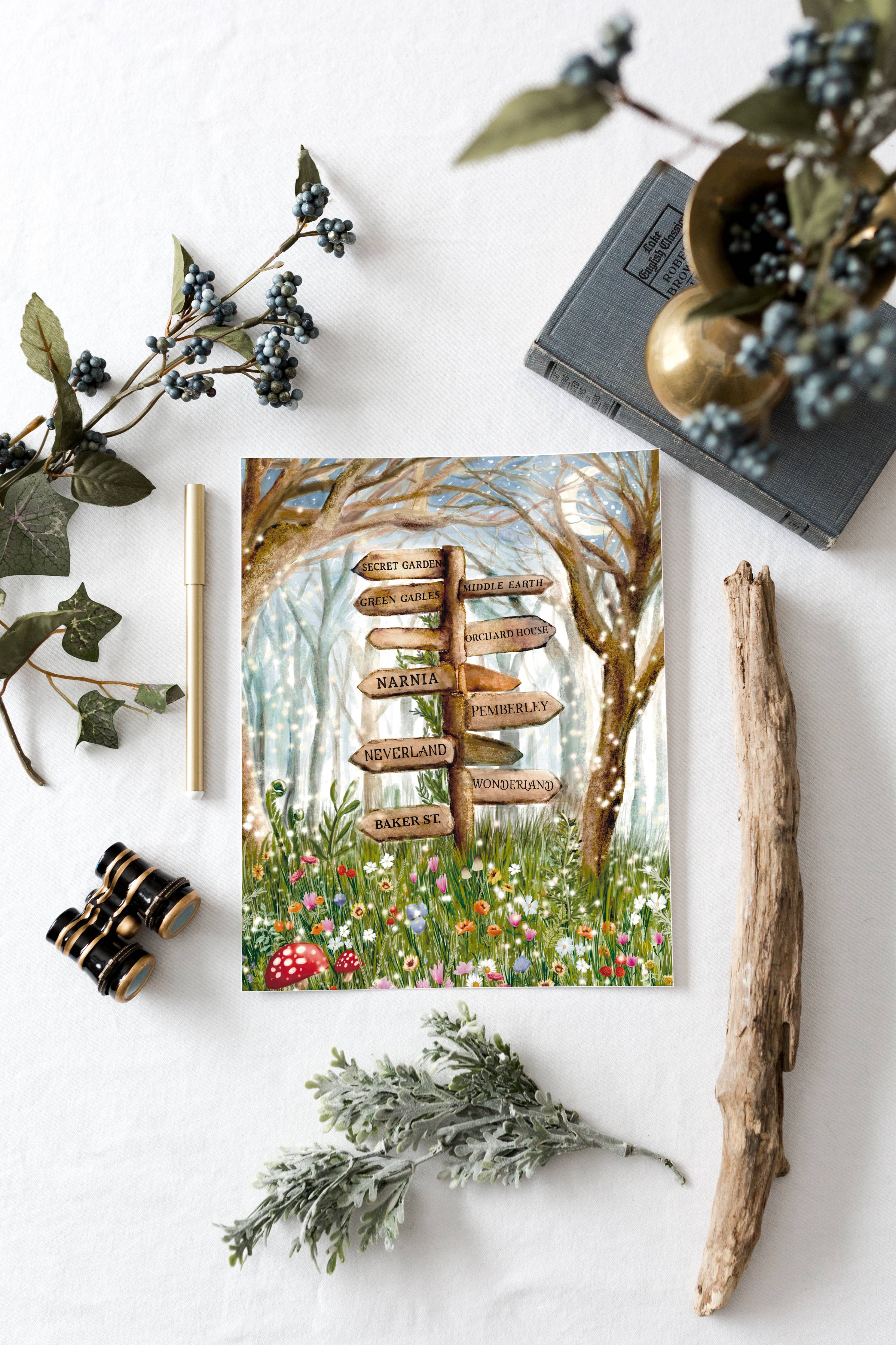 Literary Locations Signpost Print