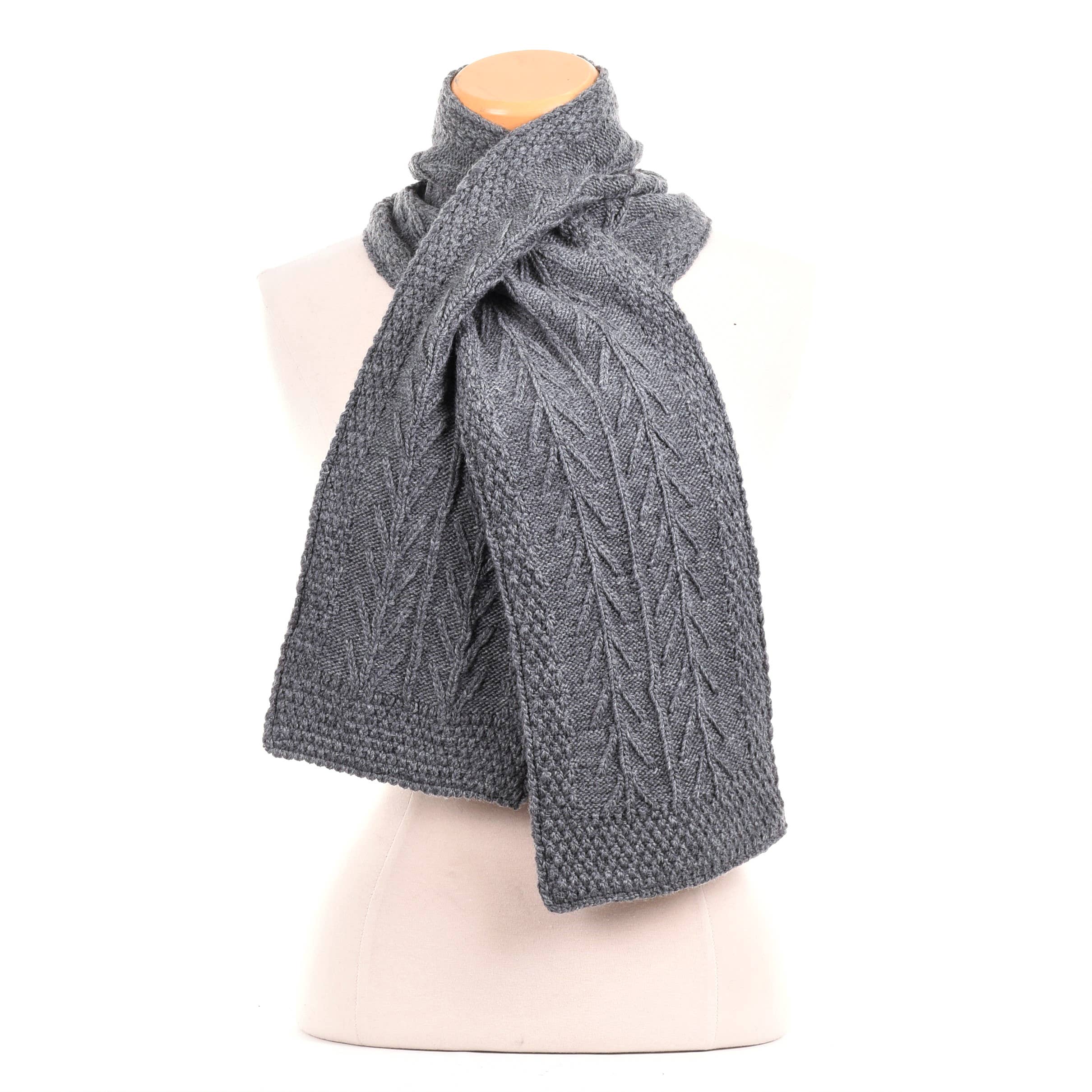 Willow Fleece lined Wool Knit Scarf: Oatmeal