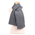 Willow Fleece lined Wool Knit Scarf: Grey