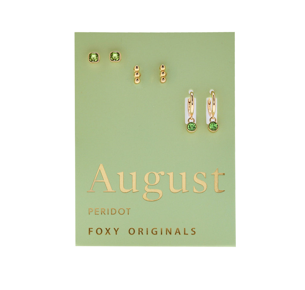 August Birthstone Stud & Huggie Hoop Earrings | Spring 2026