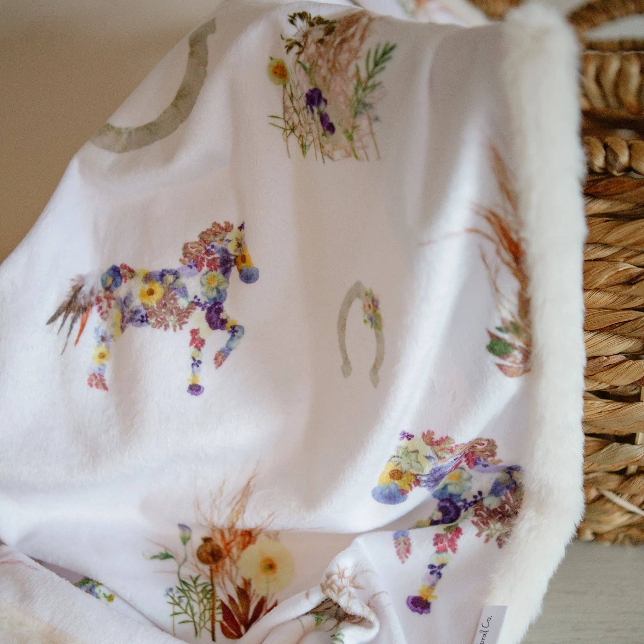 Wild Horses Minky Baby Blanket