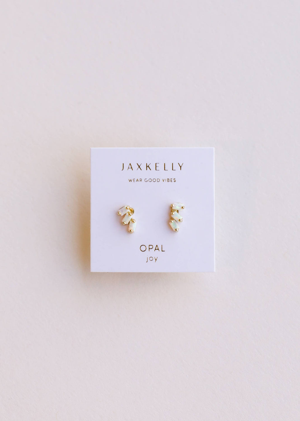 Trio Studs | White Opal & Gold
