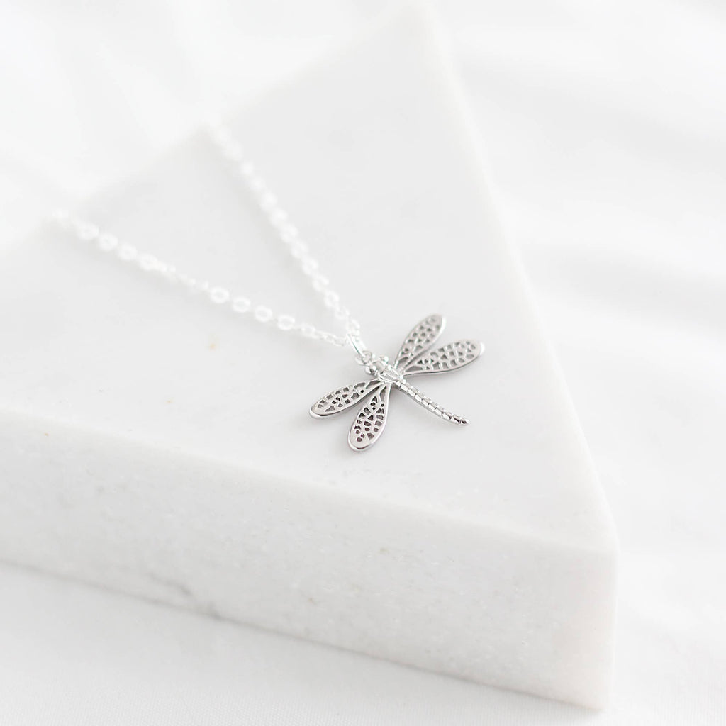 Dragonfly Necklace: Yellow Gold