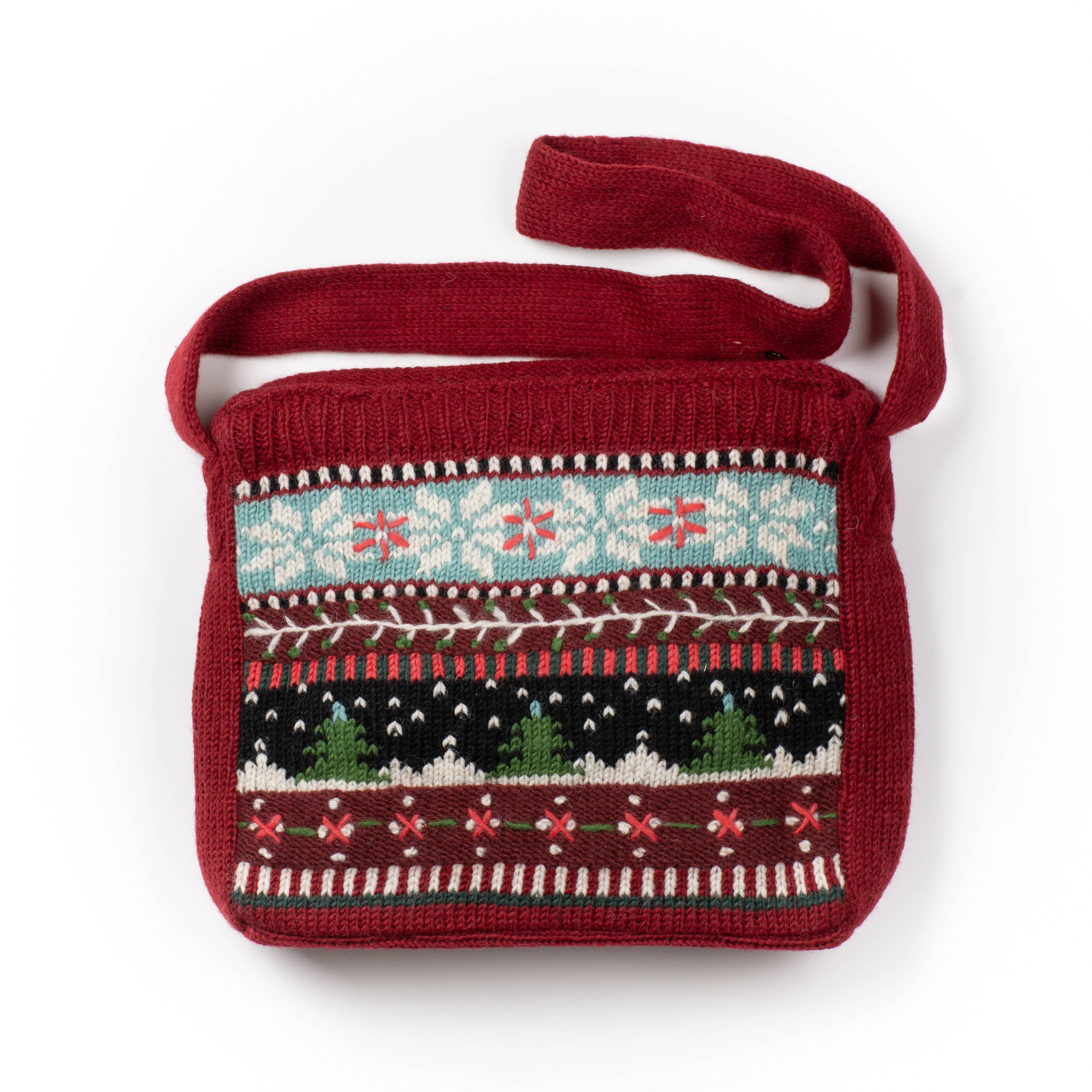Noel Holiday Knit Fair Isle Wool Handbag