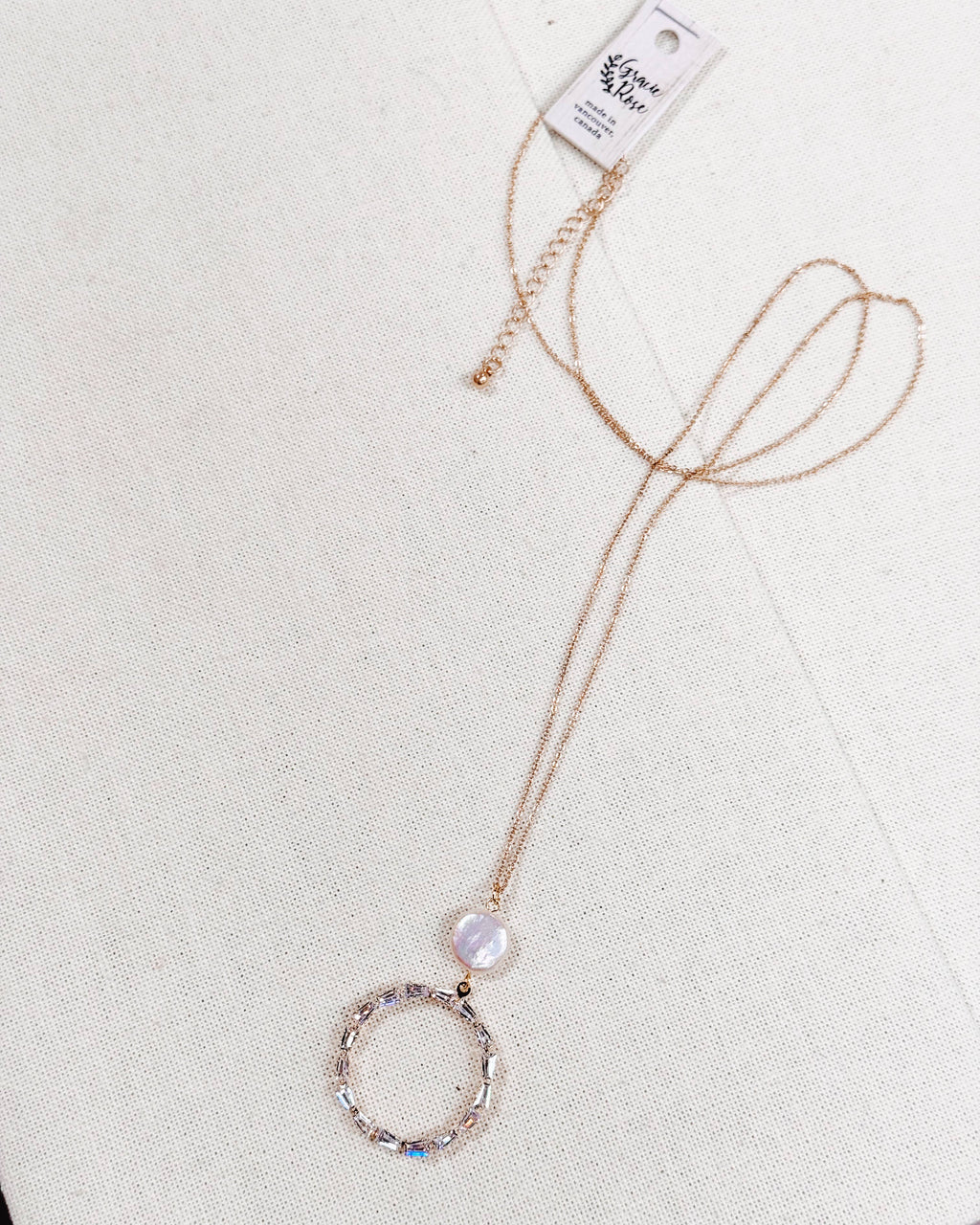 Gold Cubic Zirconia Freshwater Coin Pearl Bridal Necklace