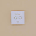 White Opal & Gold Studs