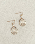 Hammered Teardrop & Freshwater Pearl Dangle Earrings