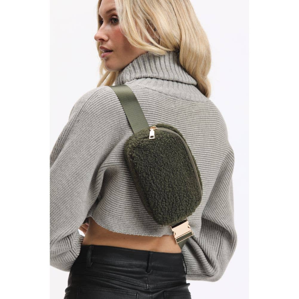 Santi Sherpa Shearling Belt Bag Fanny Pack