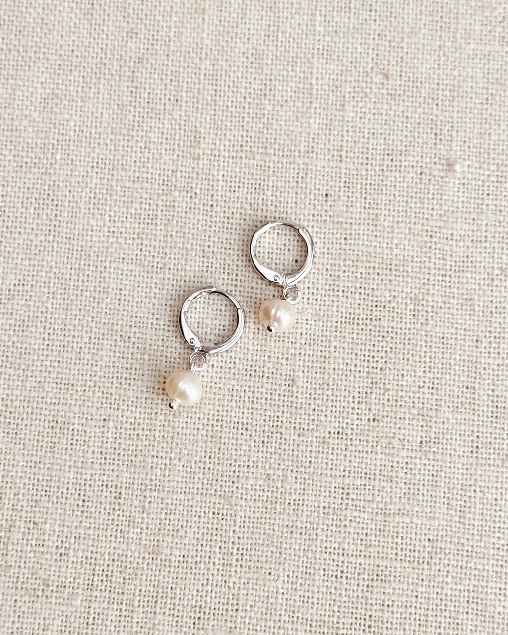 Mini Pearl Huggie Hoop Earrings