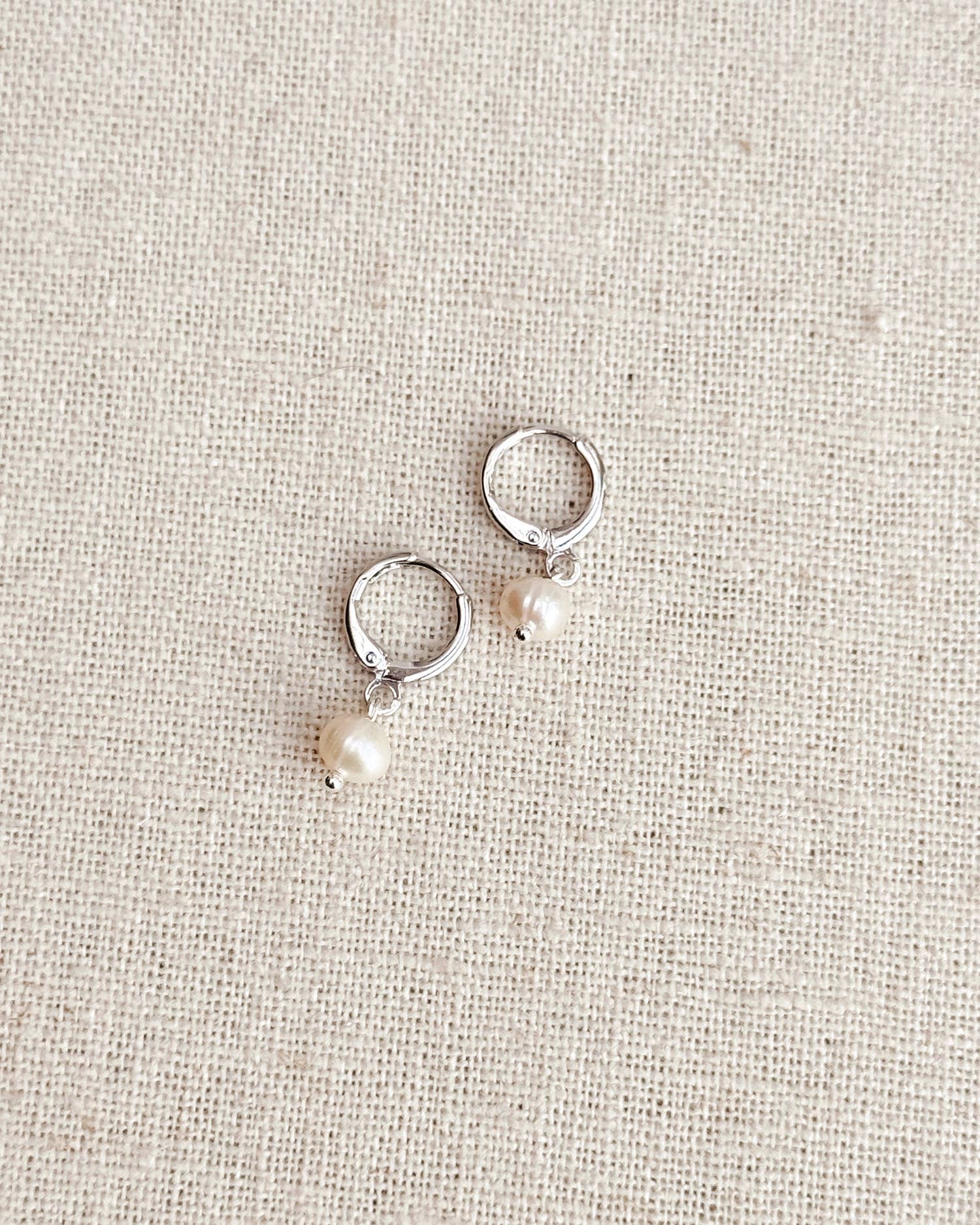 Mini Pearl Huggie Hoop Earrings
