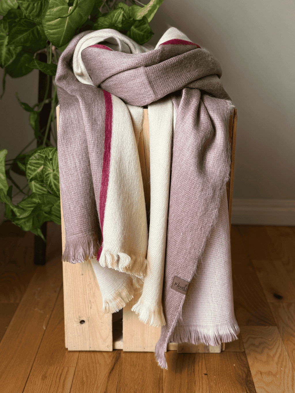 Crimson Sand Fusion Alpaca Blanket Scarf