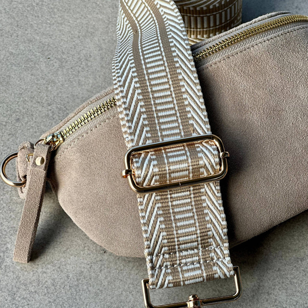 Suede bone crossbody bag