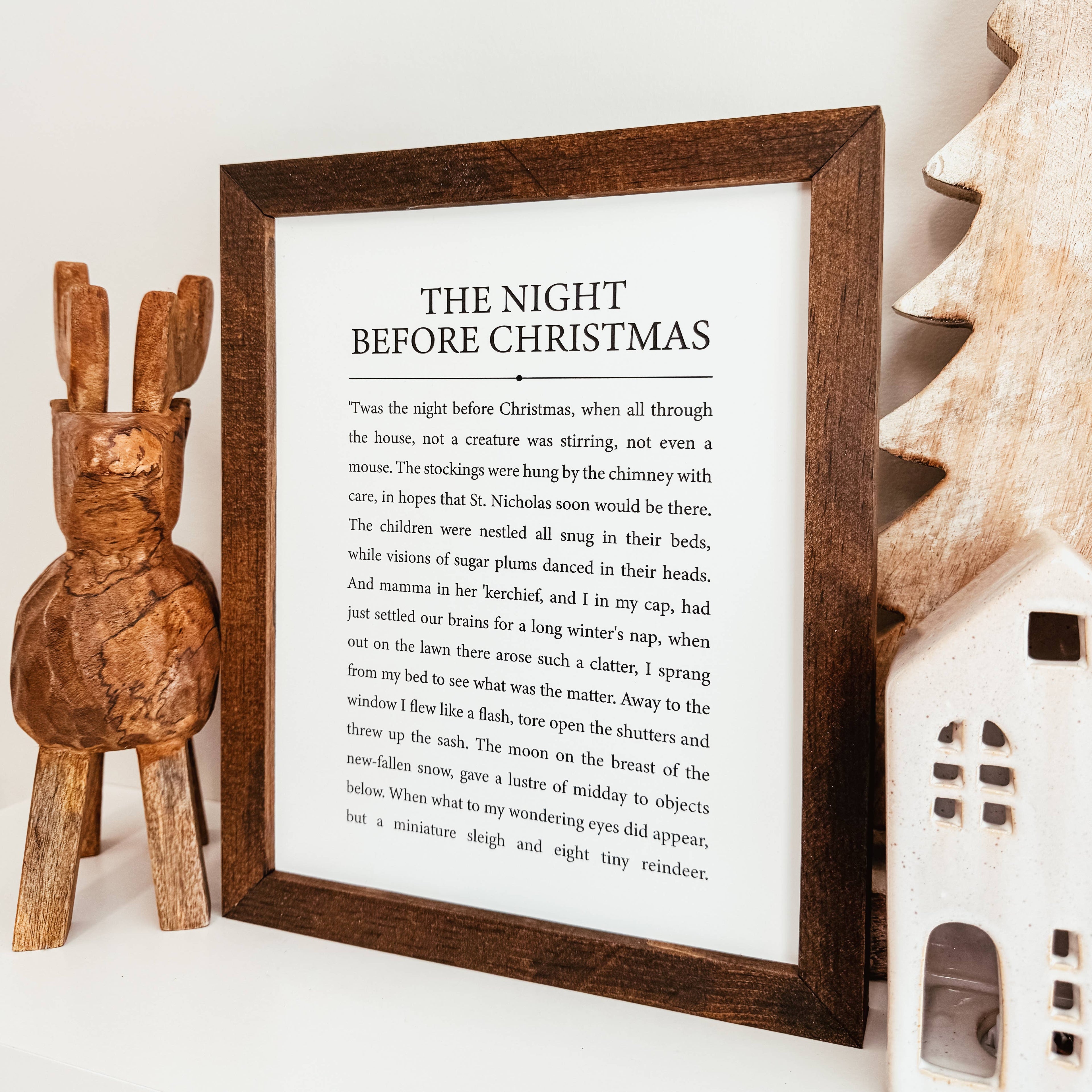 The Night Before Christmas Framed Wood Sign