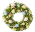 A64096: Pastel egg on tinted grass wreath 14 in