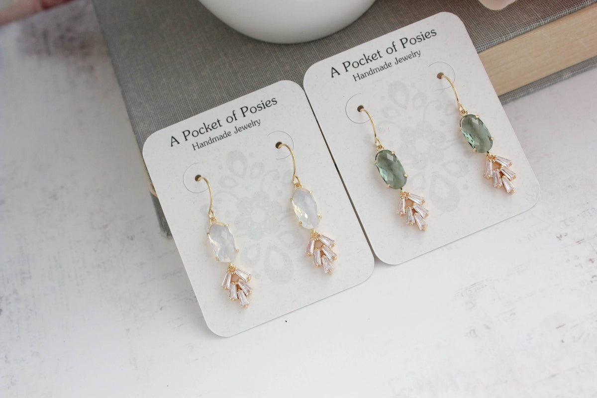 Art Deco Earrings | Sea Green