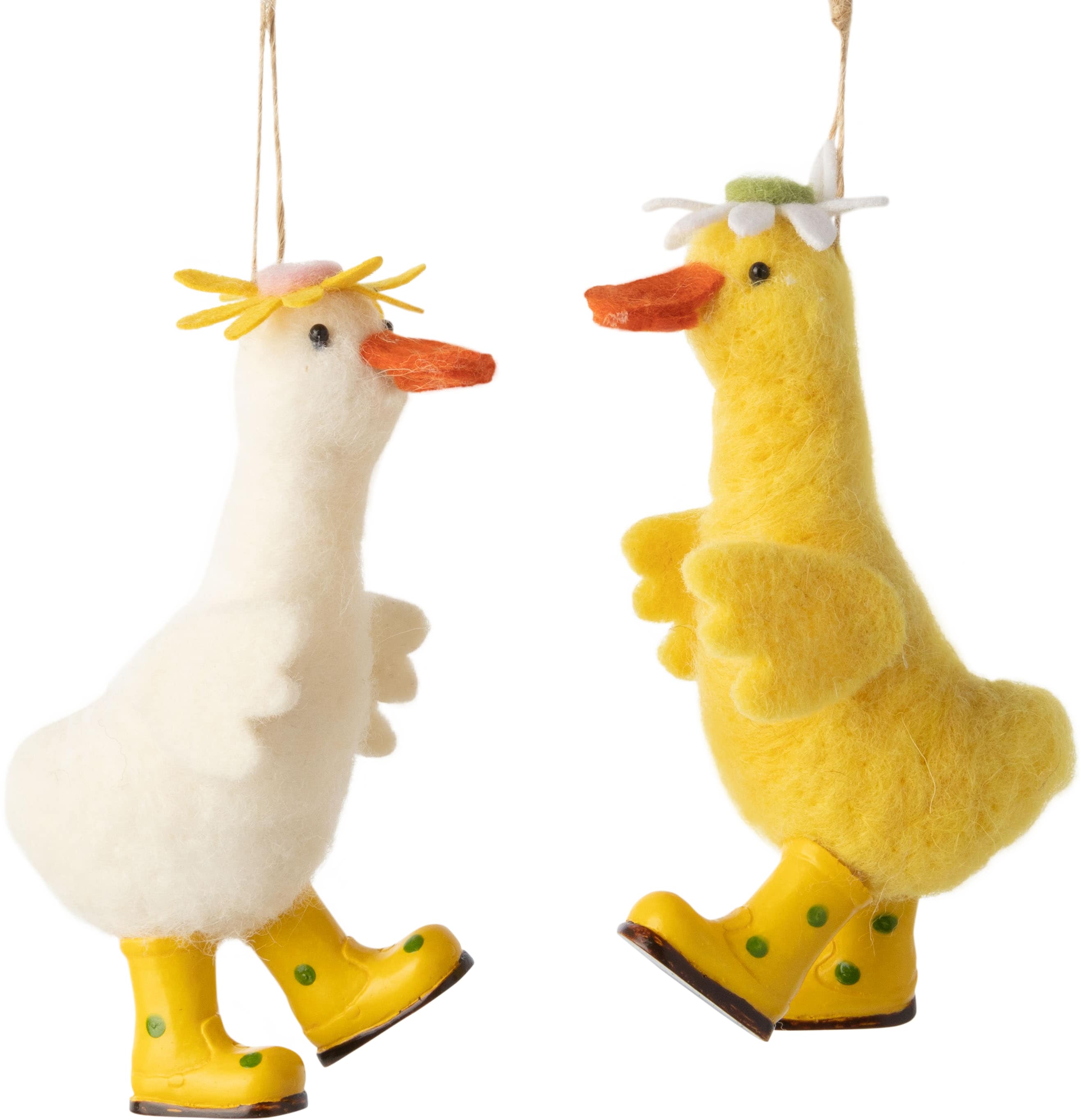 A12545: 2 Asst felt duck orns,daisy hats&rain boots,5in