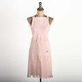 Stone Washed Apron With Fringes, Pink