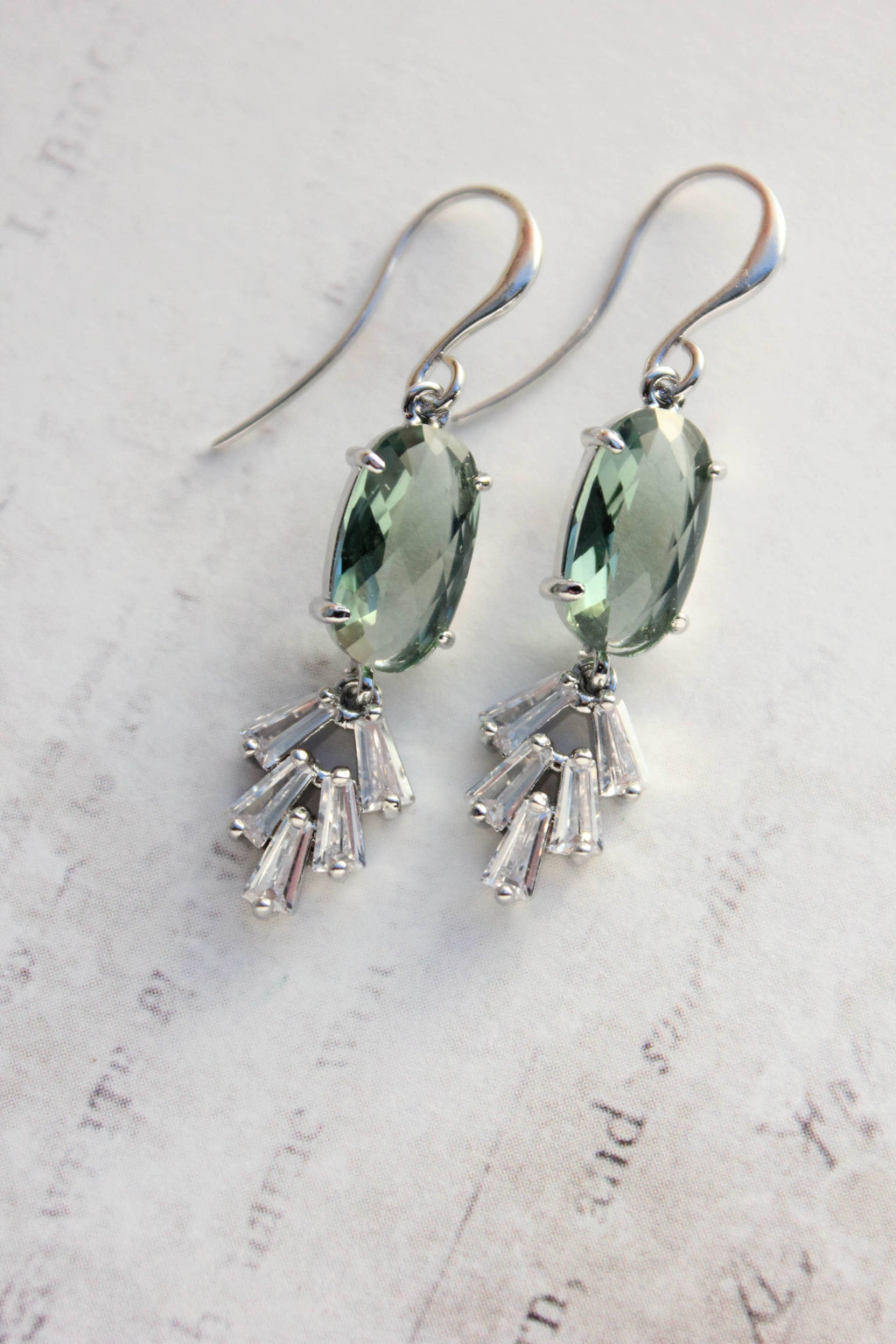 Art Deco Earrings | Sea Green