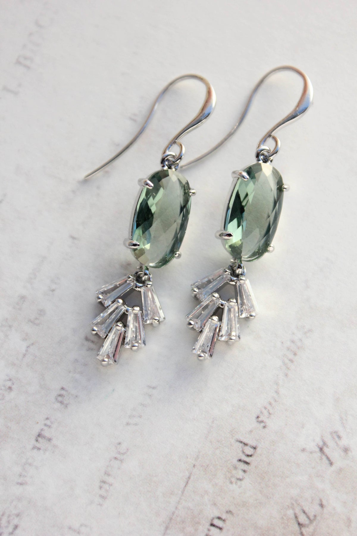 Art Deco Earrings | Sea Green