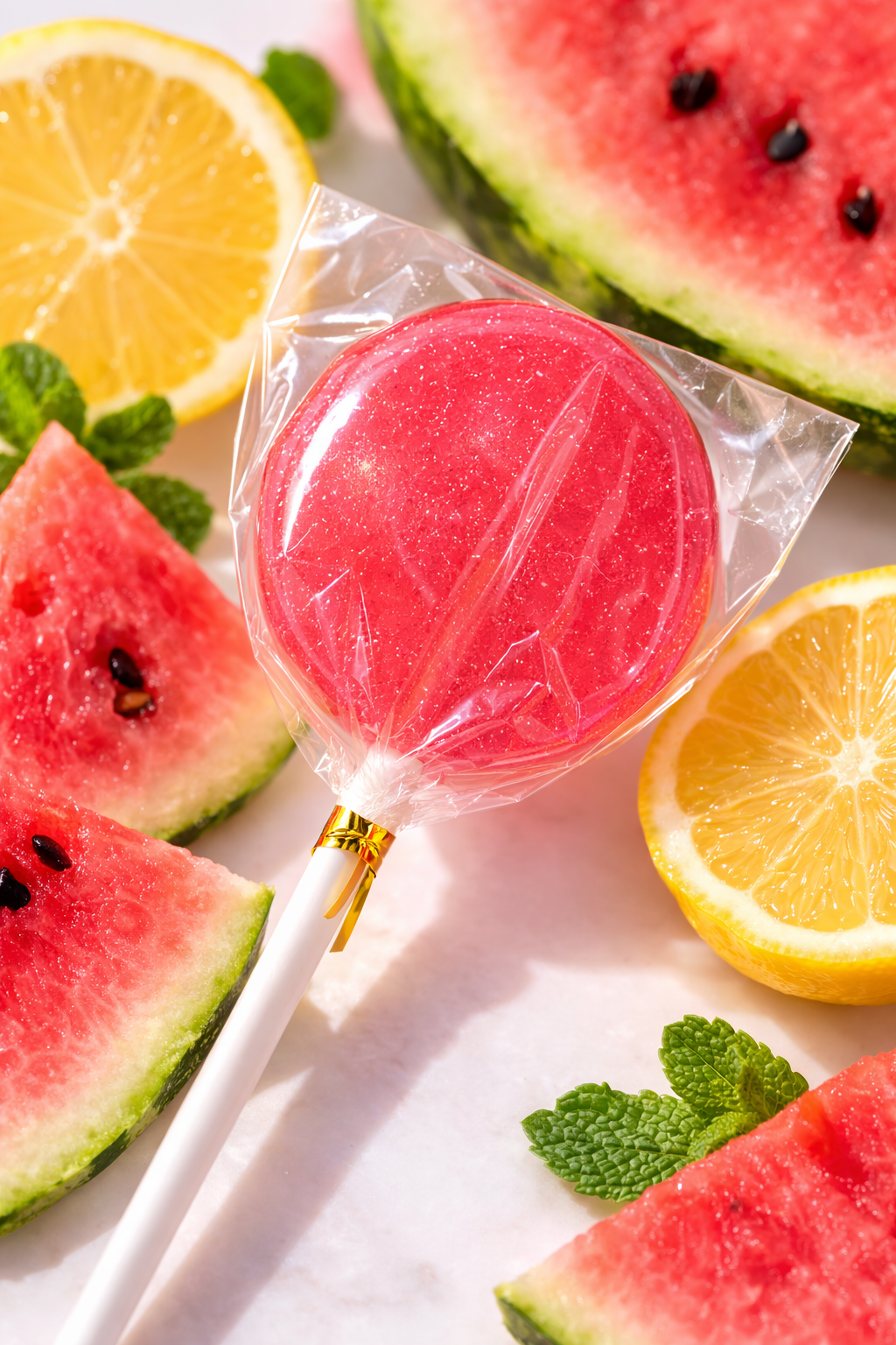 Gourmet Watermelon Lemonade Sparkle Lollipop