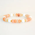 Stretch Bracelet | Topaz w/ White Beads