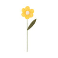A64300: Felt daisy shape flower on wrap wire pick,white ce