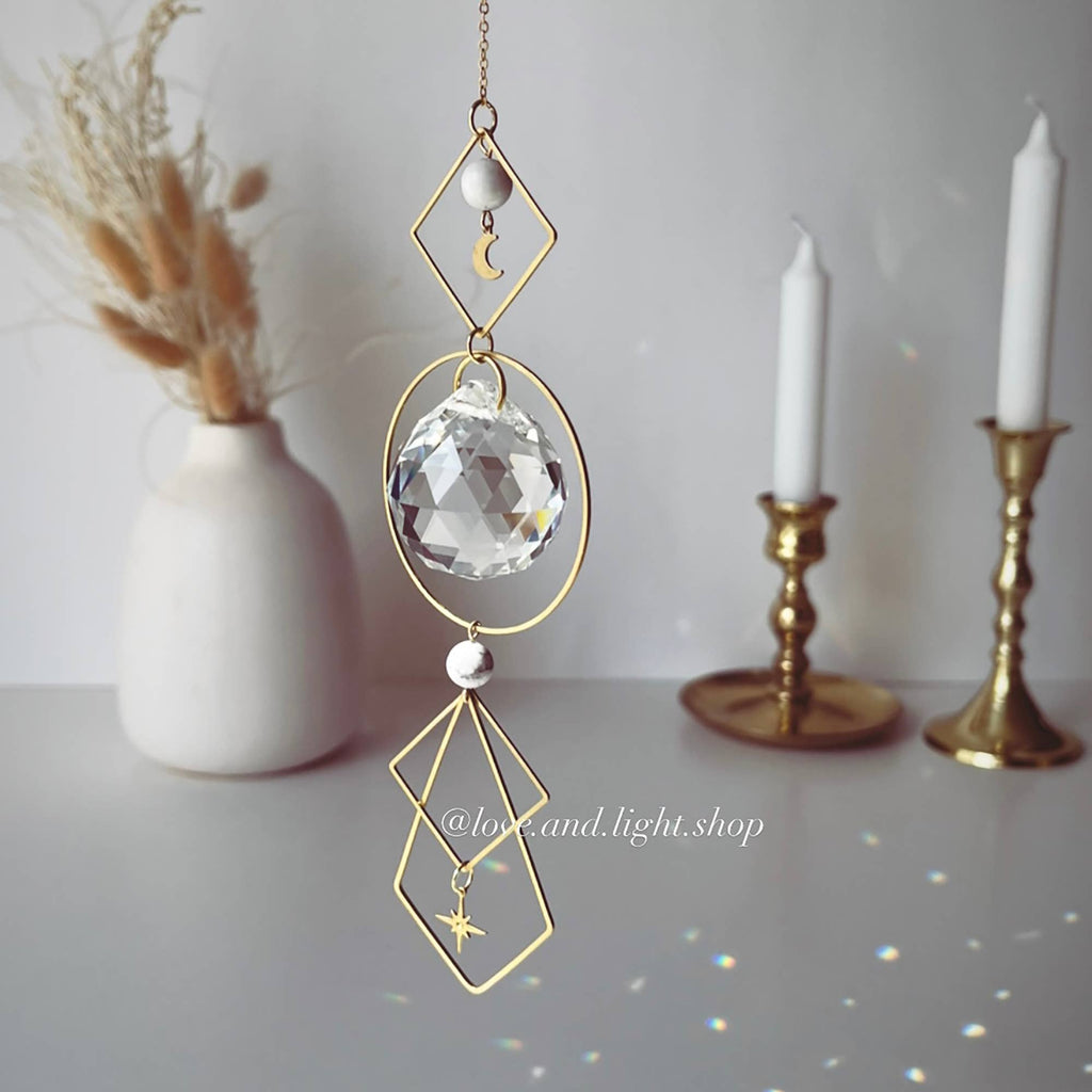 POLARIS Celestial Suncatcher with Howlite Beadwork