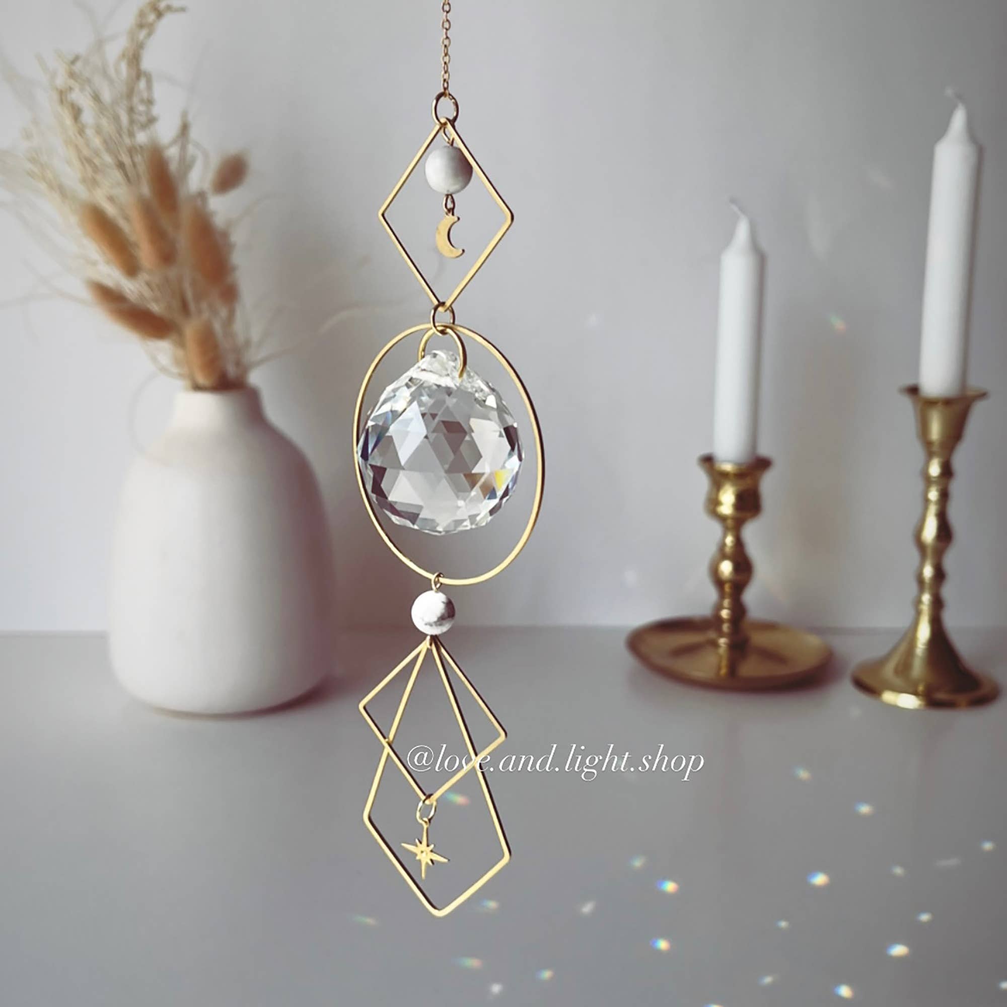 POLARIS Celestial Suncatcher with Howlite Beadwork