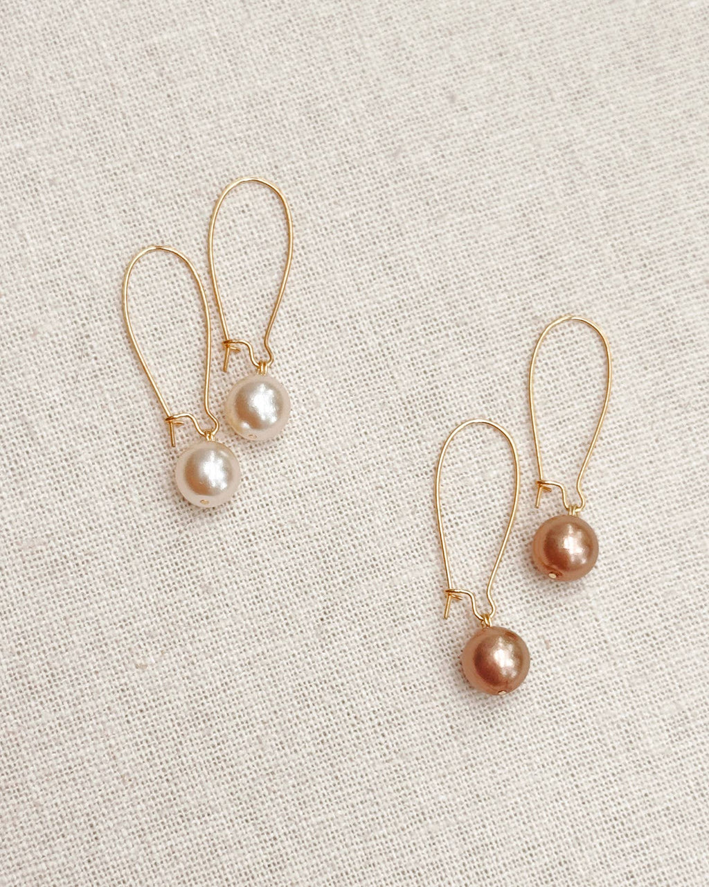 Pearl Drop Gold Earrings