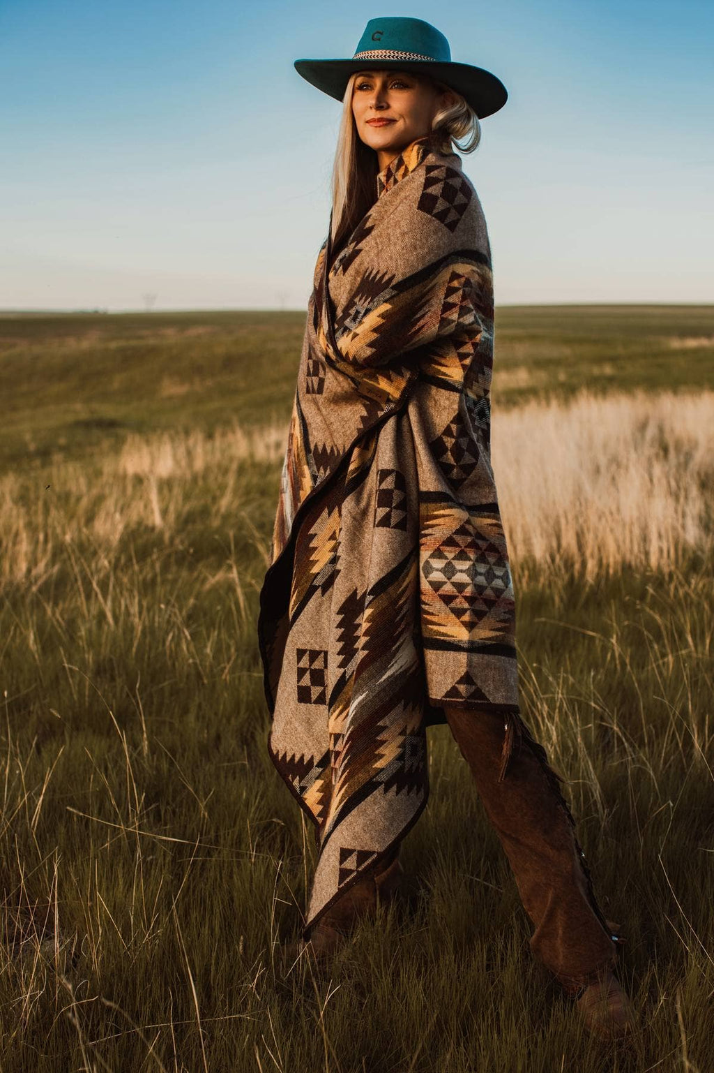 Prairie Sunset Aztek Alpaca Wool Throw Blanket
