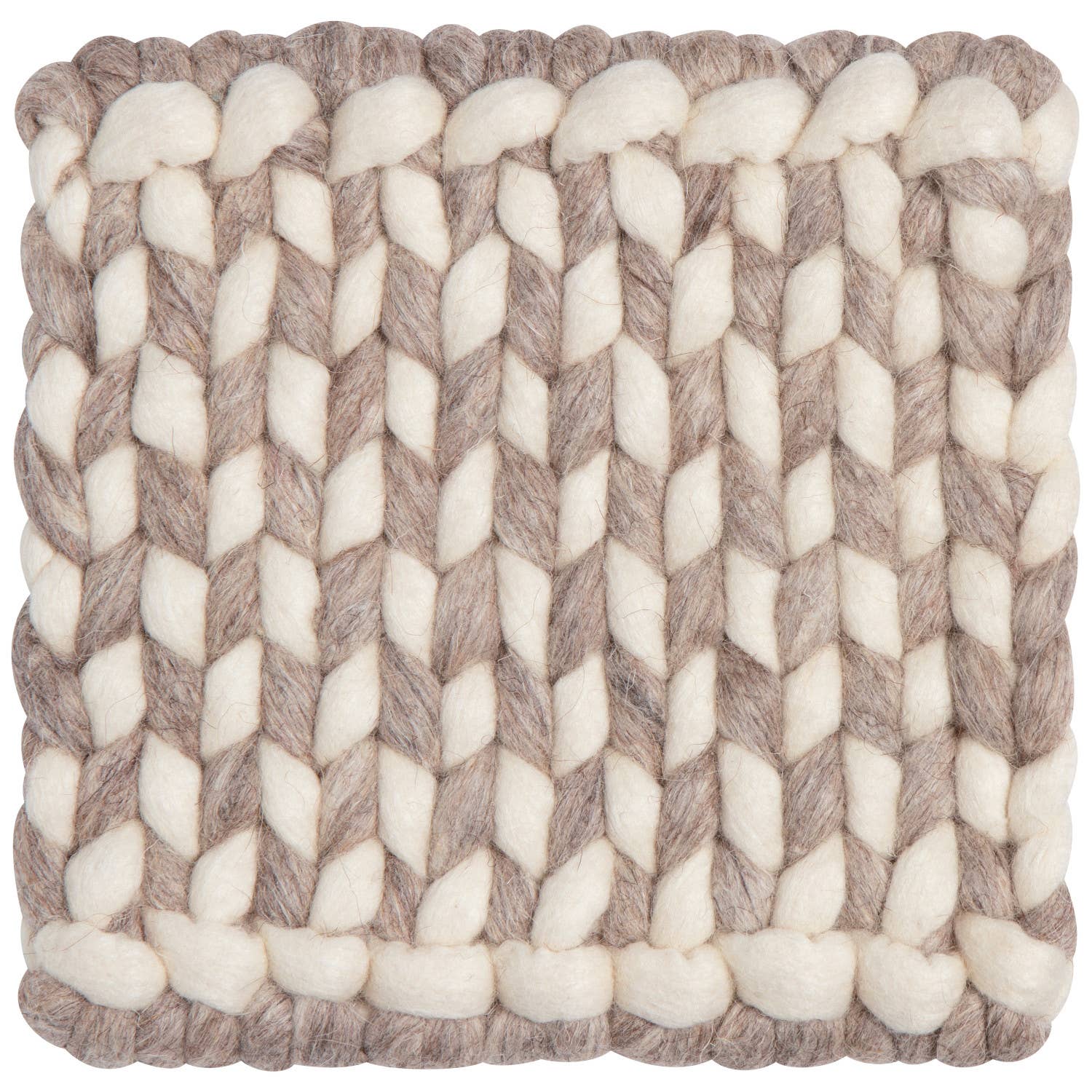 Heirloom Braid Felt Wool Trivet - Flint