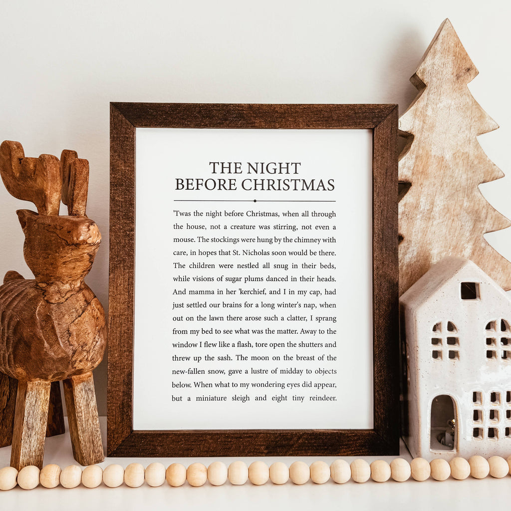 The Night Before Christmas Framed Wood Sign